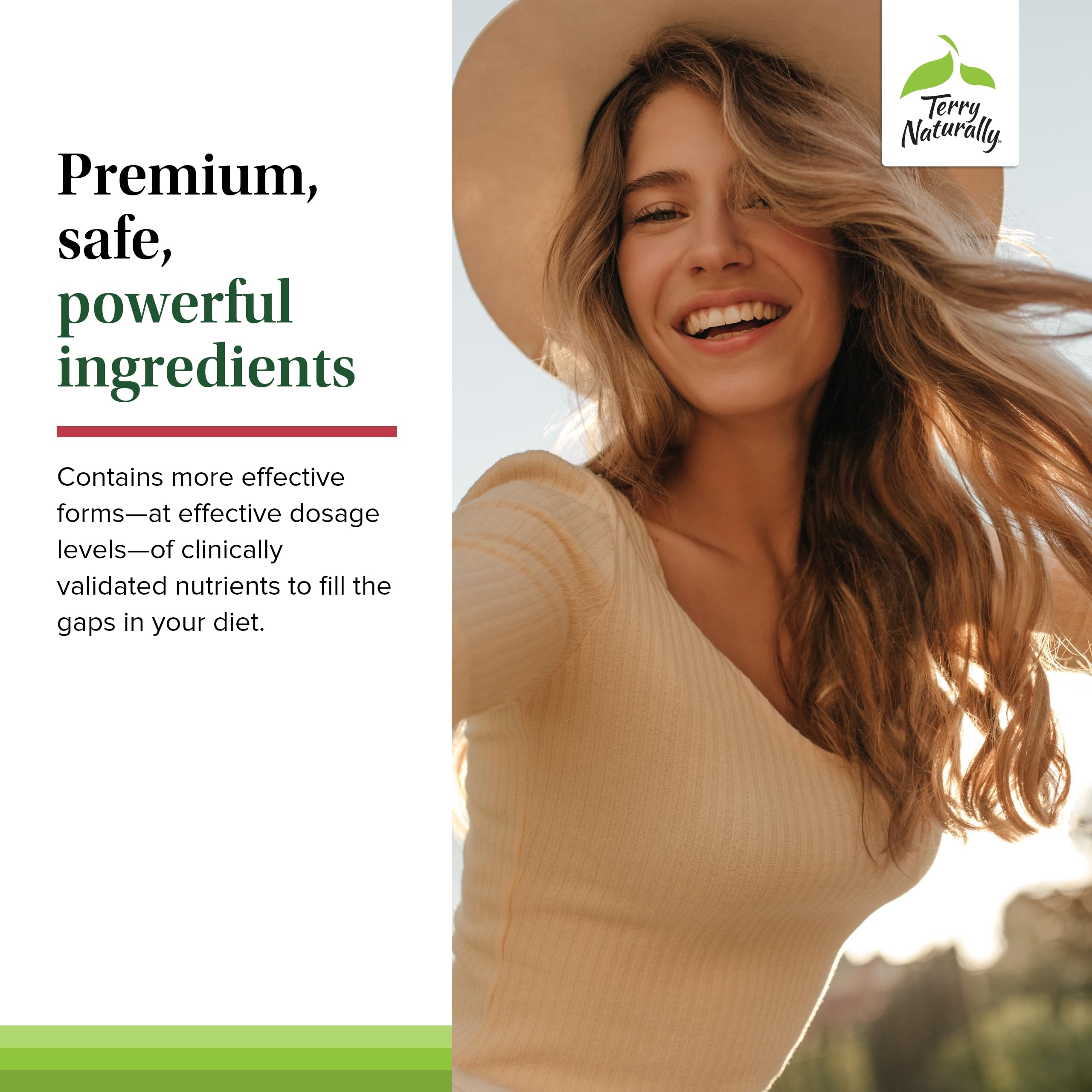 Terry Naturally Clinical Essentials packaging box showcases allergen-free formula for sensitive stomachs.