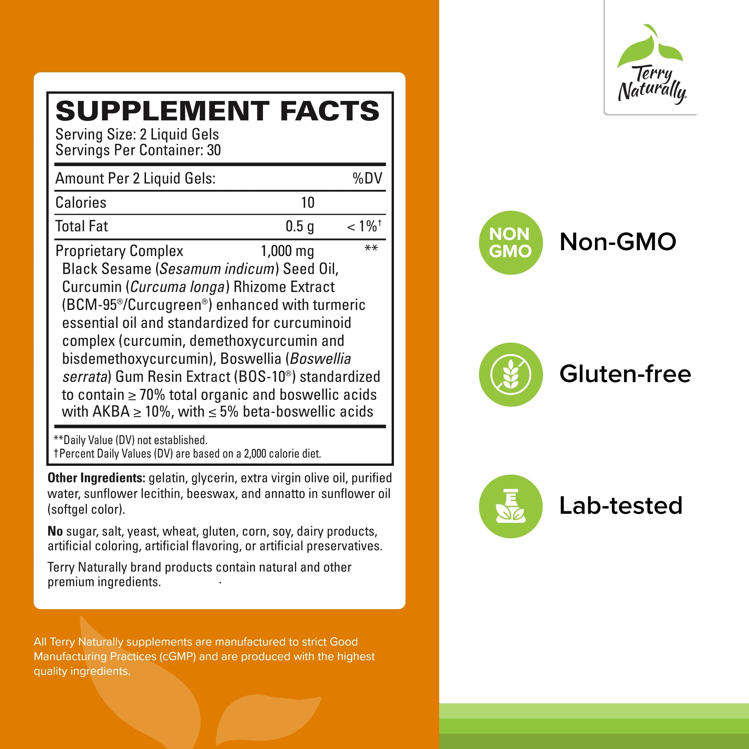 Terry Naturally CuraMed liquid gels close-up showcasing mobility support capsules