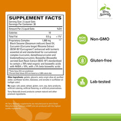 Terry Naturally CuraMed liquid gels close-up showcasing mobility support capsules