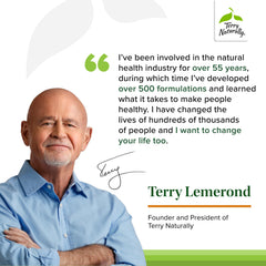 Terry Naturally CuraMed infographic panel illustrates kidney and immune support.