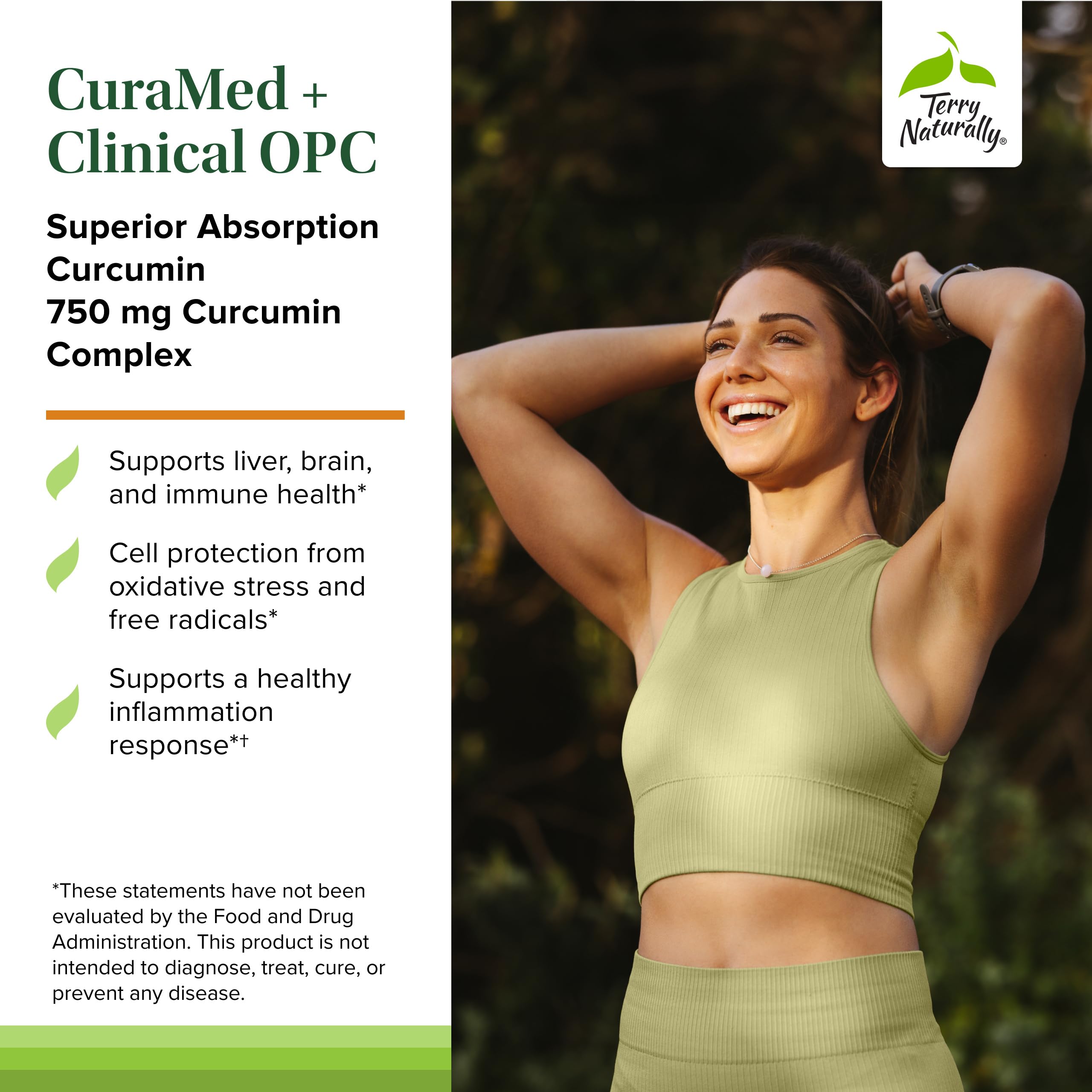 Terry Naturally CuraMed label detail shows allergen-free ingredients.