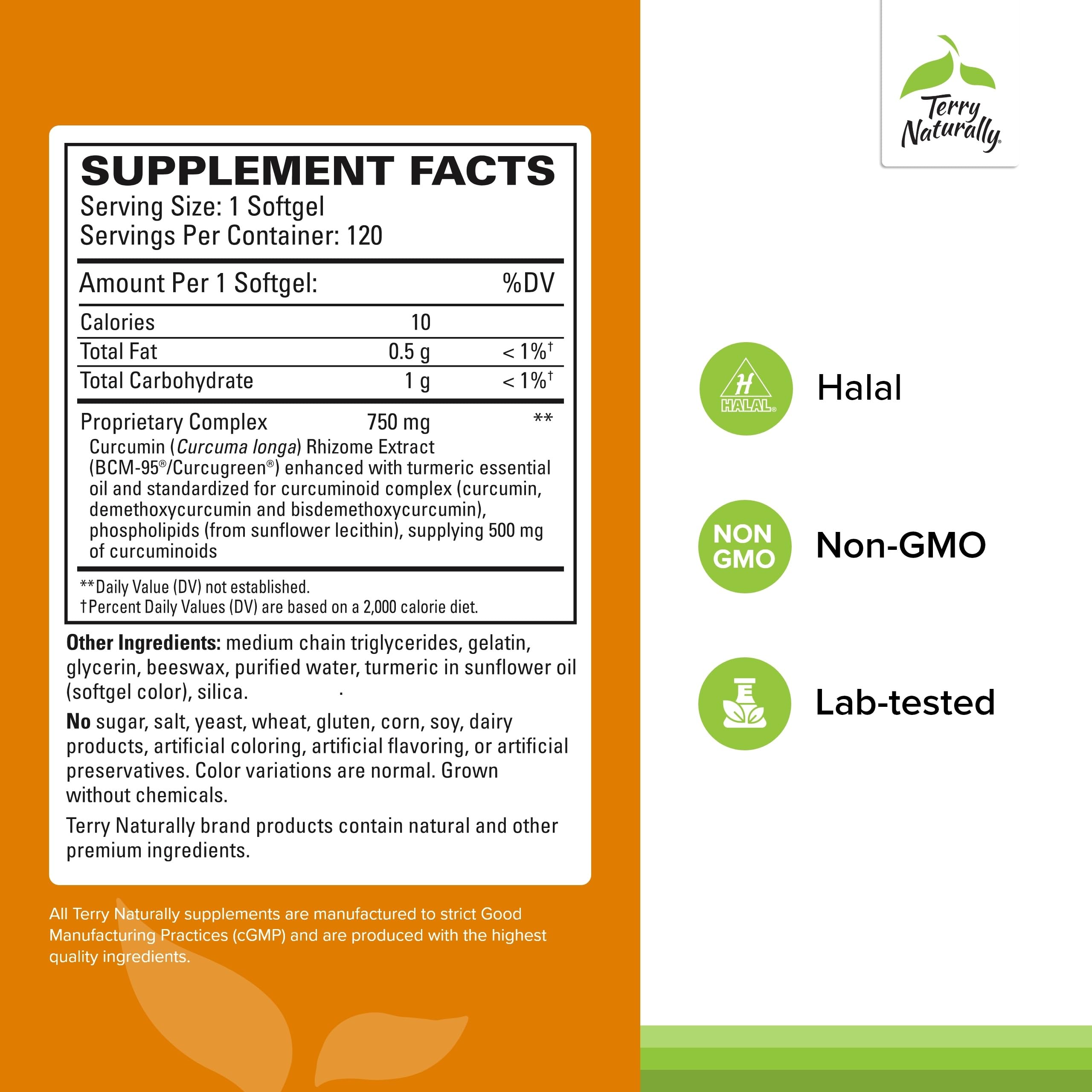 Terry Naturally CuraMed softgels in bottle showing daily use and potency