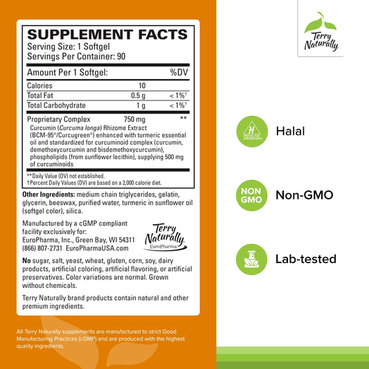Terry Naturally CuraMed softgels packaging ready for daily use and travel.