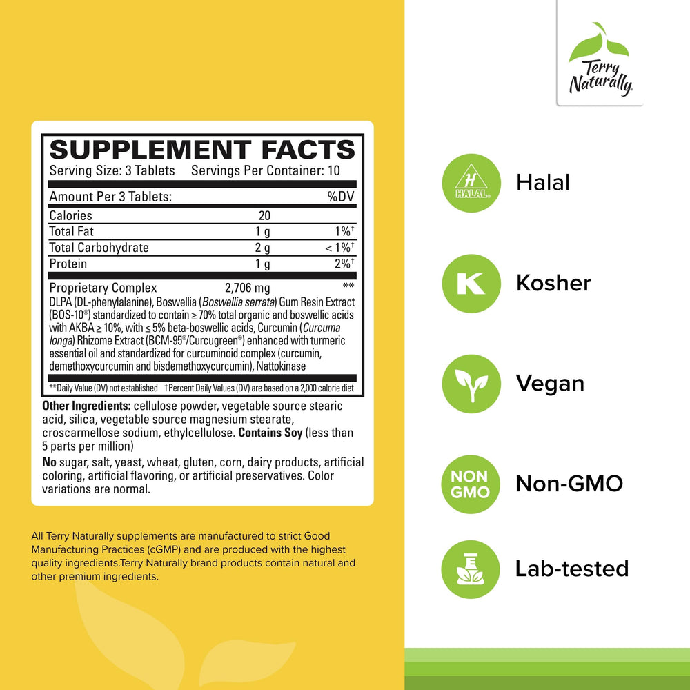 Closeup of Terry Naturally Curamin Extra Strength capsules for joint and muscle support