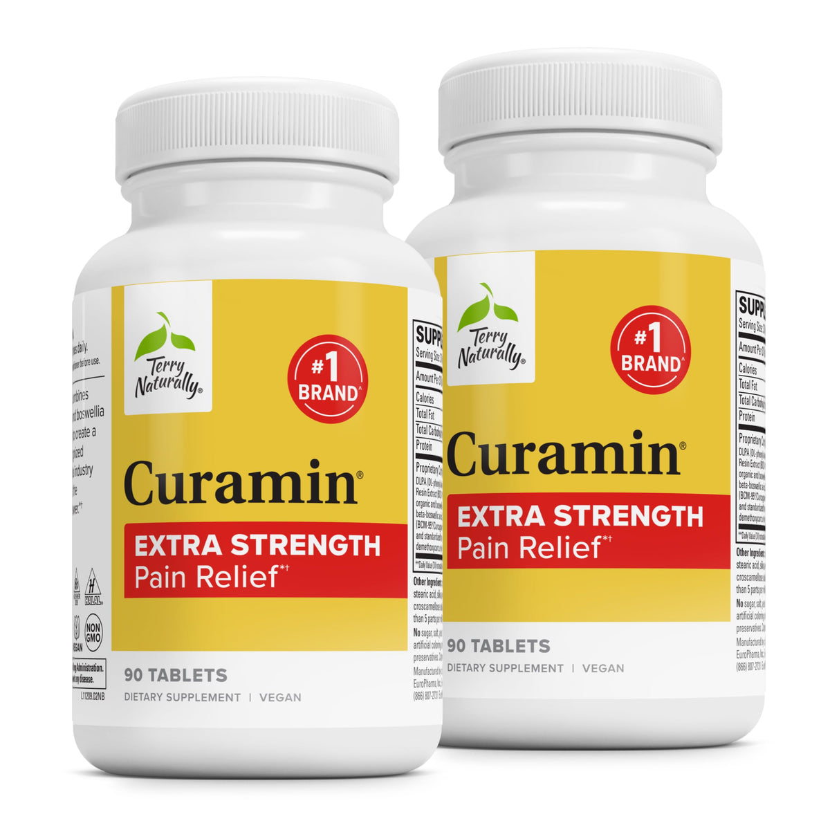 Terry Naturally Curamin Extra Strength two-pack front view for joint and muscle support