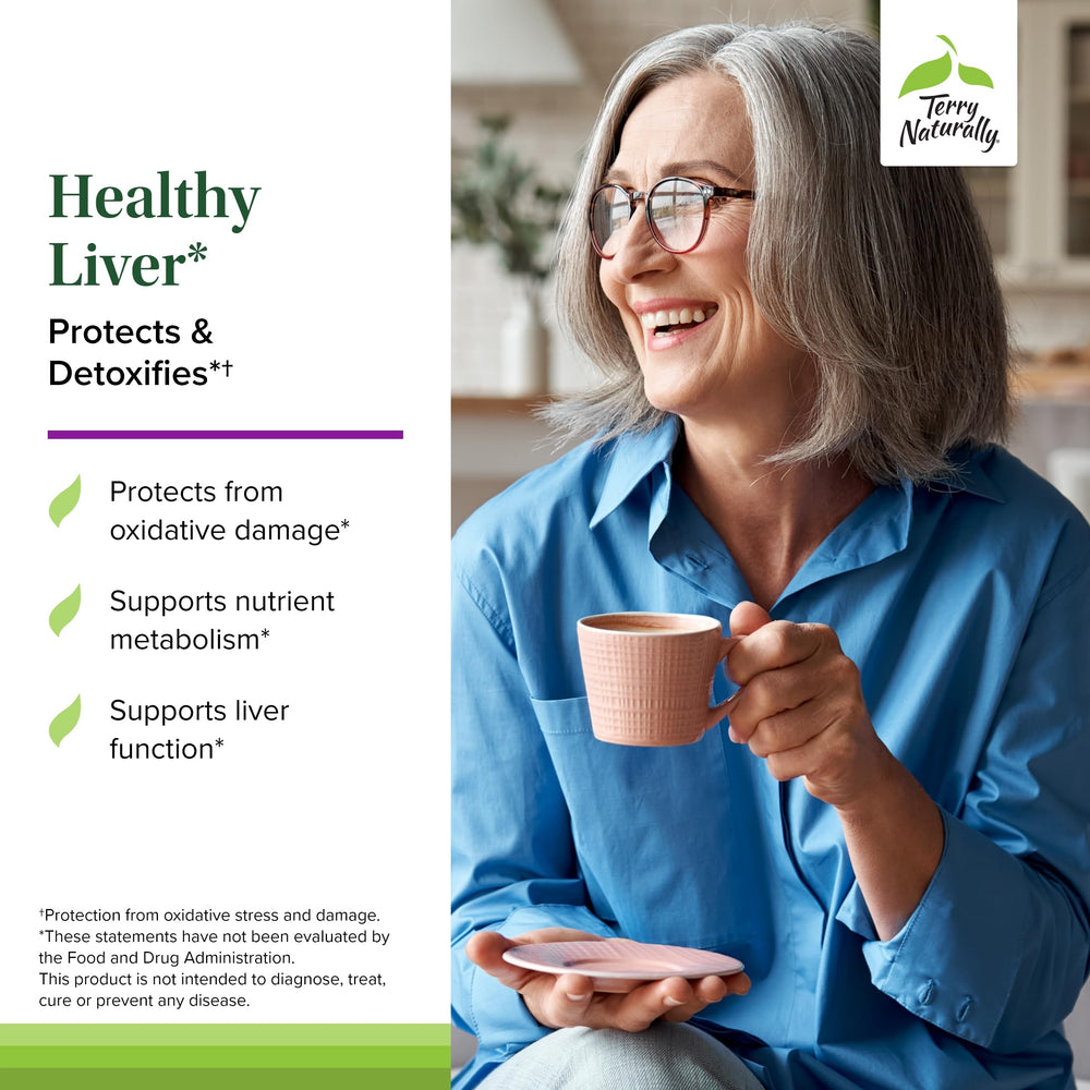 Terry Naturally Healthy Liver label front highlighting key ingredients