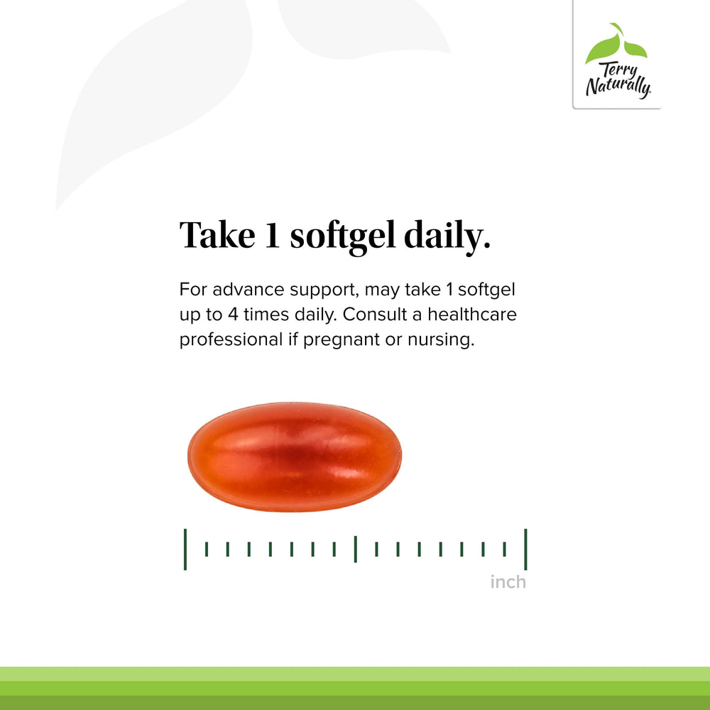 Terry Naturally non-GMO, third-party tested label ensures quality and transparency.