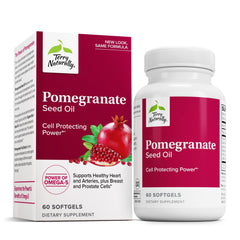 Terry Naturally Pomegranate Seed Oil bottle for daily heart-health oriented supplement.