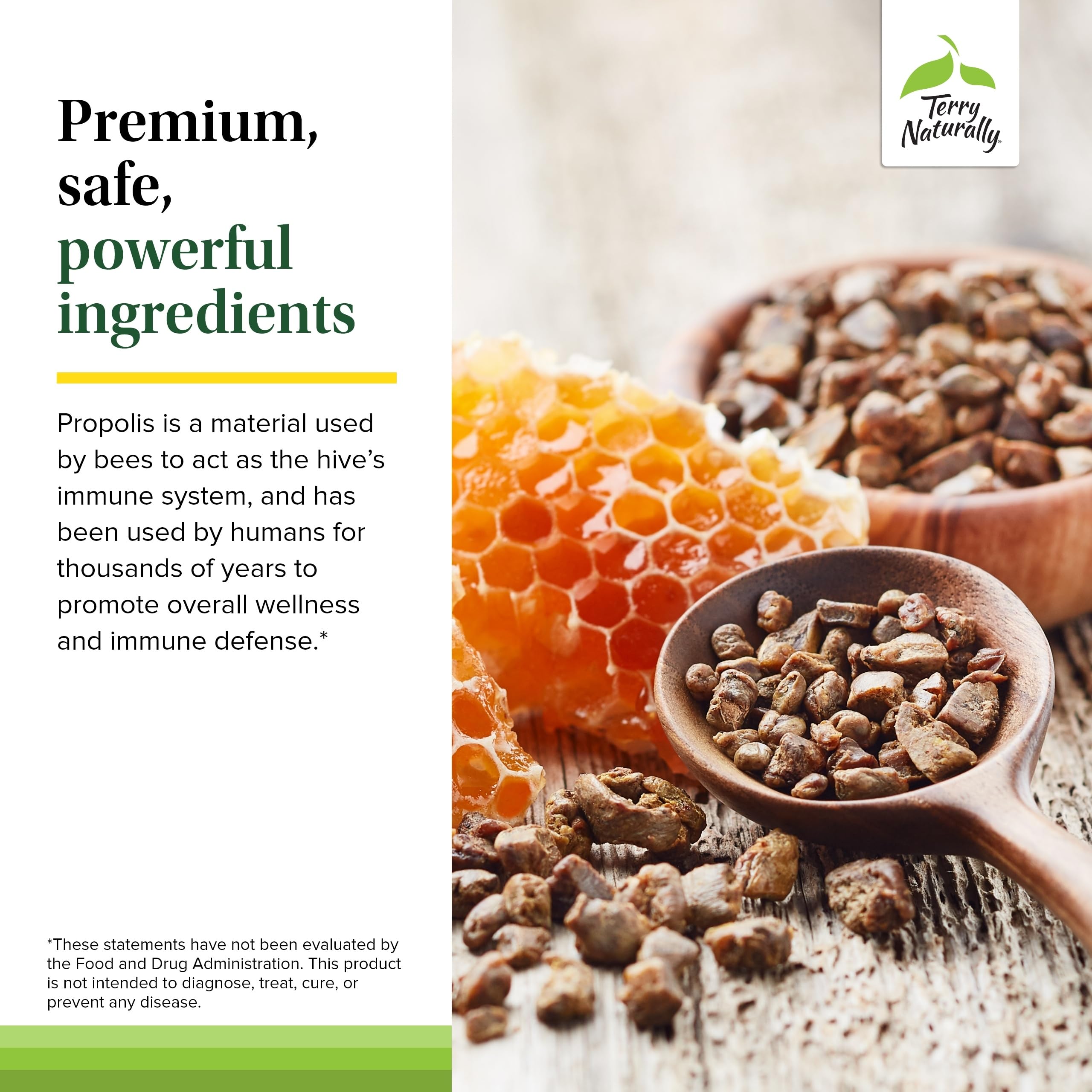Capsule bottle emphasizing immune support with Propolis Extract