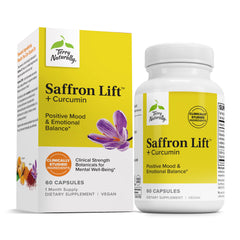 Terry Naturally Saffron Lift Curcumin bottle ready for daily calm and focus.