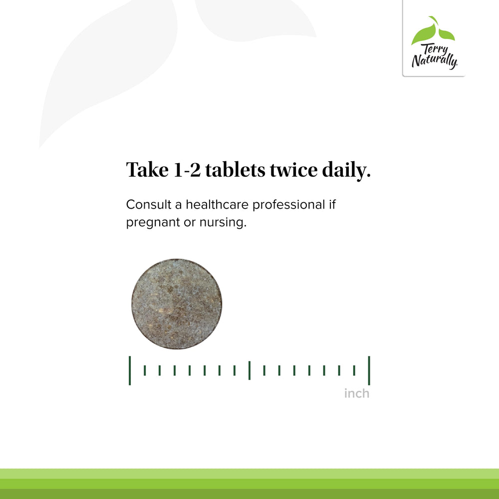 Terry Naturally Silica-20 display explains bone health and calcium absorption support.