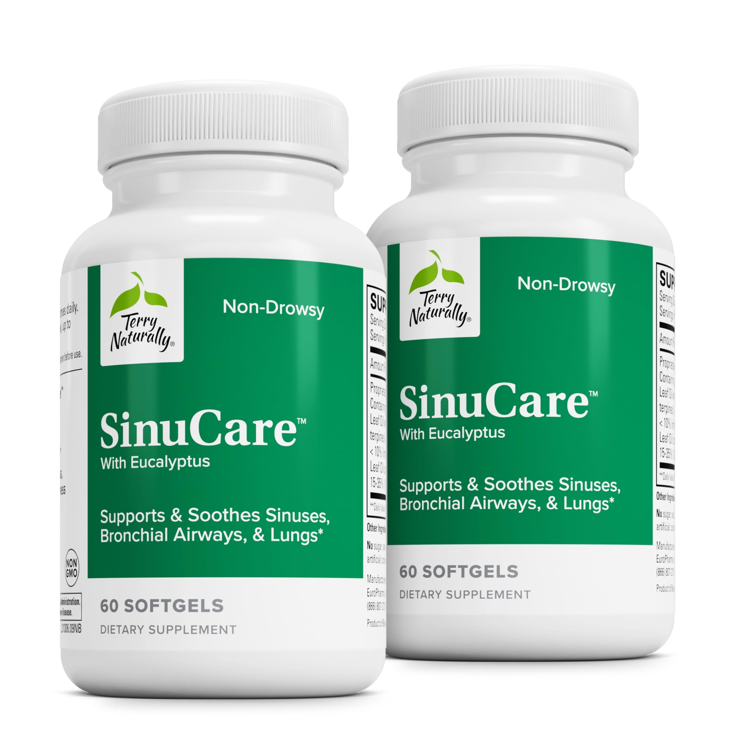 Terry Naturally SinuCare bottle on shelf signaling bronchial wellness support