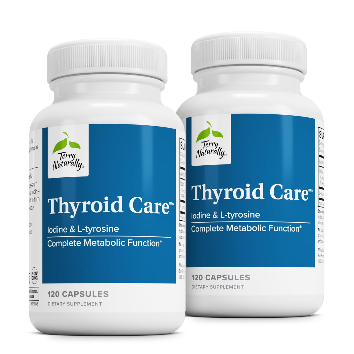 Terry Naturally Thyroid Care bottle front illustrating thyroid support for daily wellness.