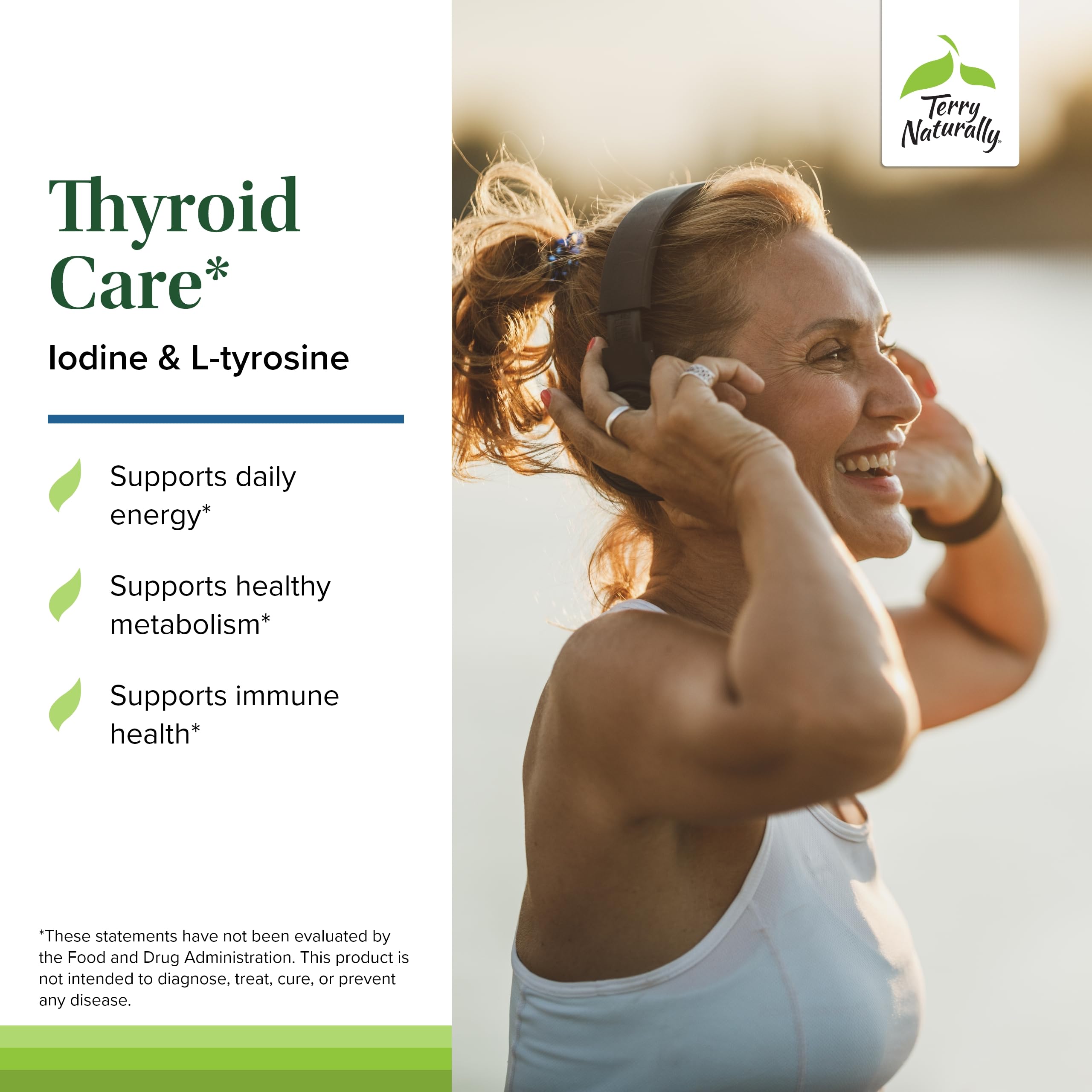 Terry Naturally Thyroid Care label and ingredients section for transparency and trust.