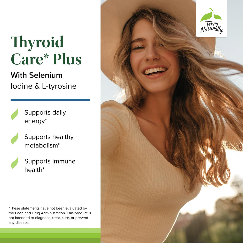 Terry Naturally Thyroid Care Plus label highlighting key minerals