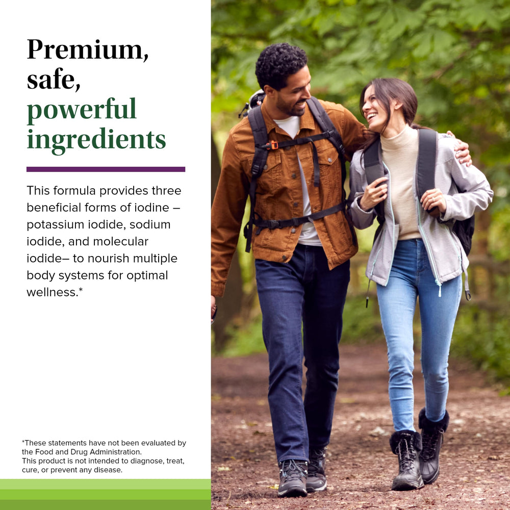 Terry Naturally Tri-Iodine bottle in hand signals easy daily routine.
