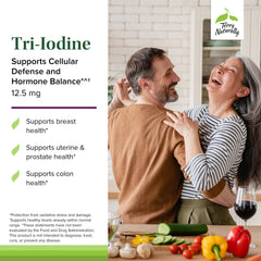 Terry Naturally Tri-Iodine label detail confirms non-GMO and third-party testing.