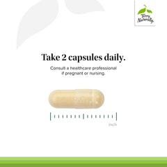 Terry Naturally two-capsule serving illustration for daily triglyceride management.