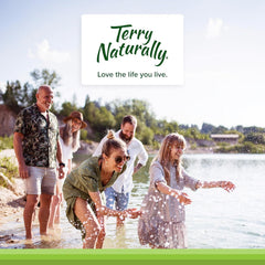 Close-up of supplement facts label for Terry Naturally Urinary Tract Intensive Support capsules.