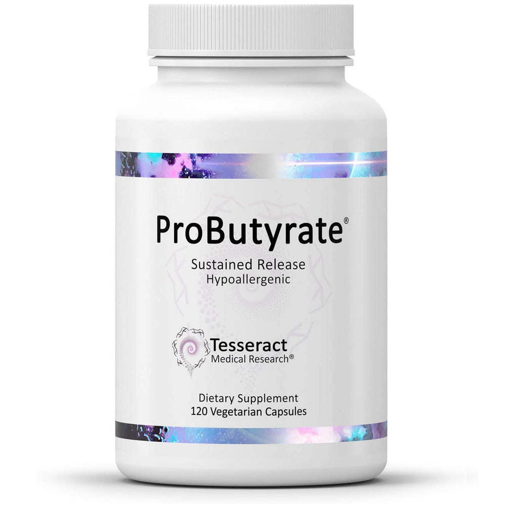 Tesseract ProButyrate bottle front for daily gut health support and balance.