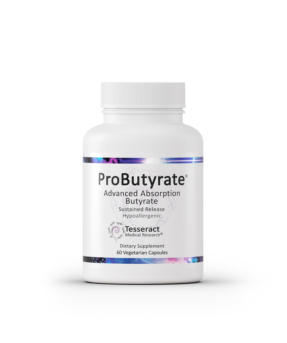 Tesseract ProButyrate bottle front view supports gut balance and healthy digestion.