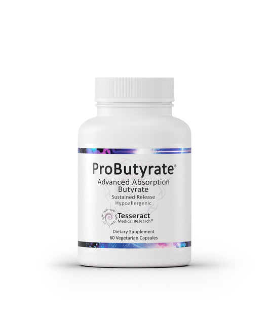 Tesseract ProButyrate bottle front view supports gut balance and healthy digestion.