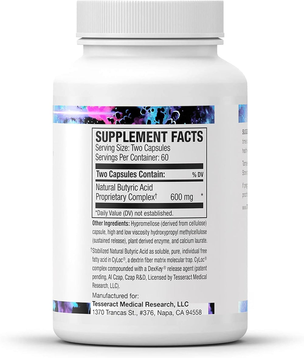 Tesseract ProButyrate bottle with labeled seal communicates quality and stability.