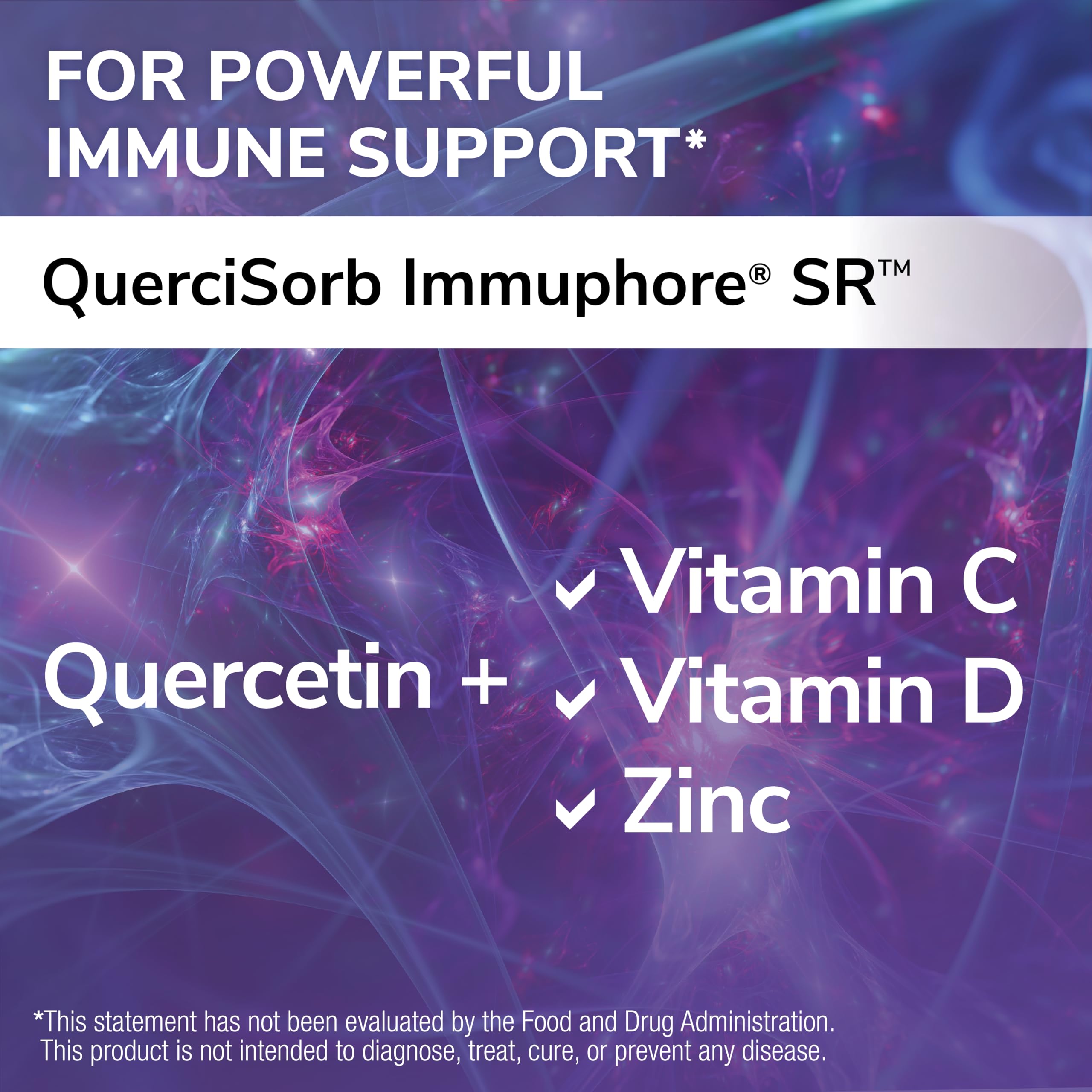 QuerciSorb Immuphore SR label front highlighting vitamins C, D3, and zinc.