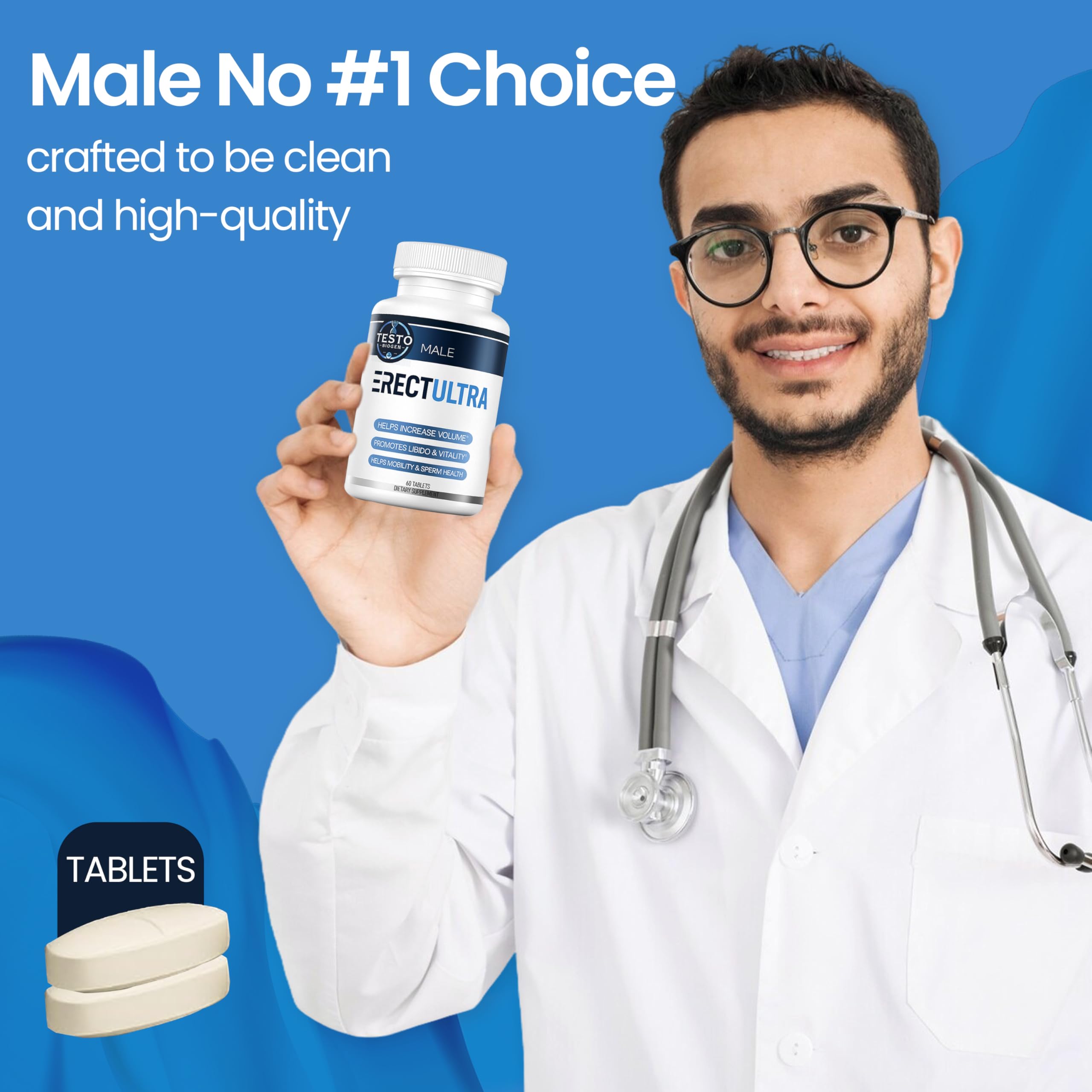 TESTO BIOGEN pill closeup showing capsules for quick daily use.