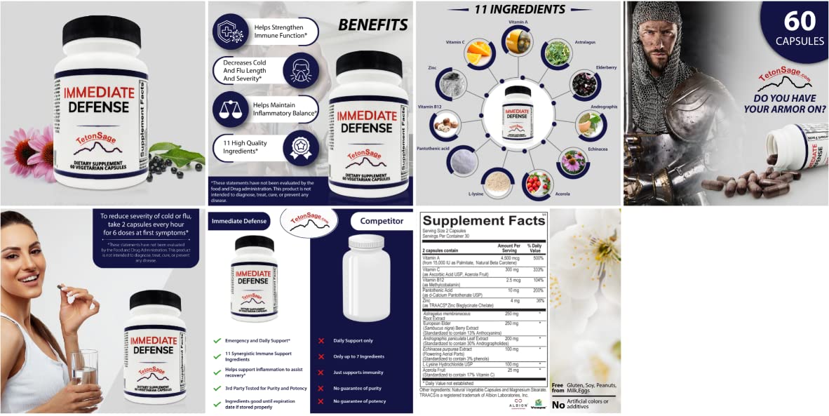 Tabletop shot of TetonSage Immediate Defense ready for daily regimen