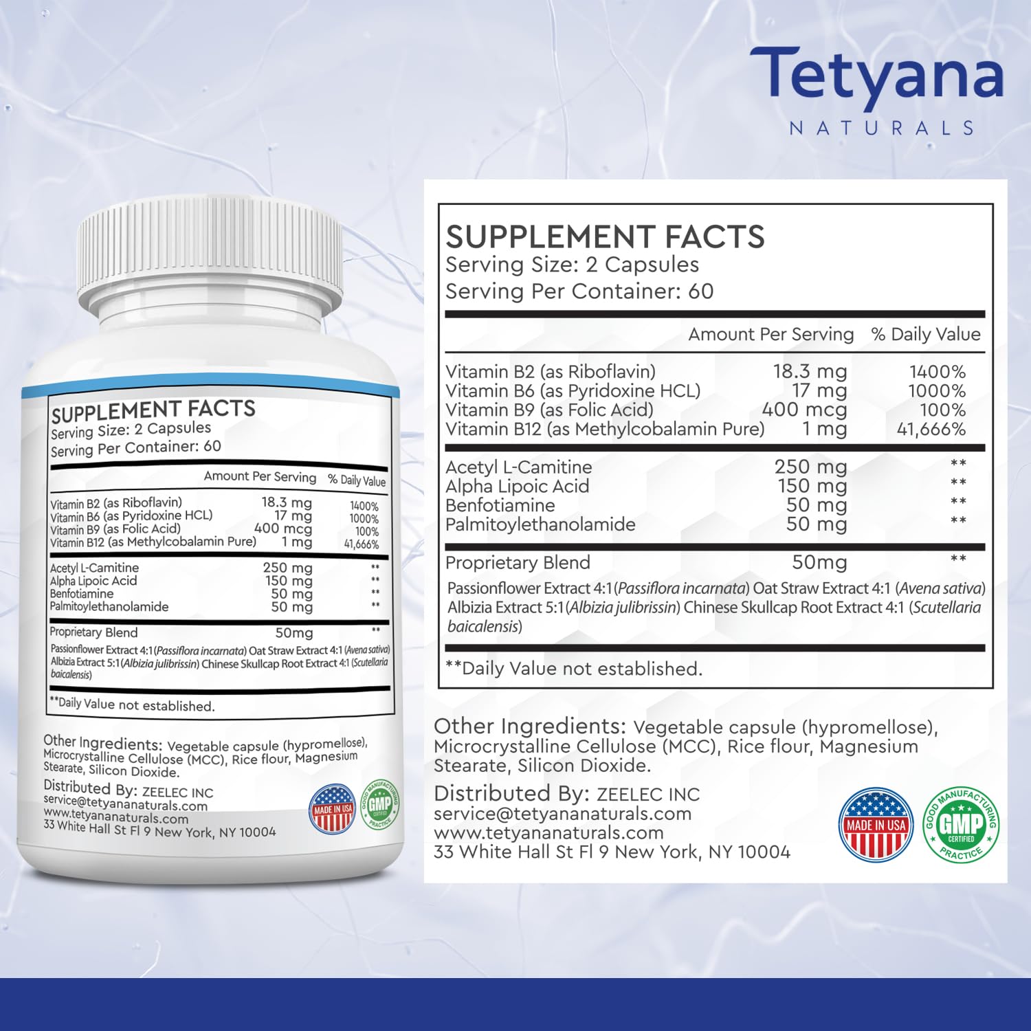 Packaging of the 120-capsule bottle highlighting product details