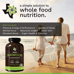 Texas SuperFood Greens daily glass shows a plant-based minerals boost for vitality