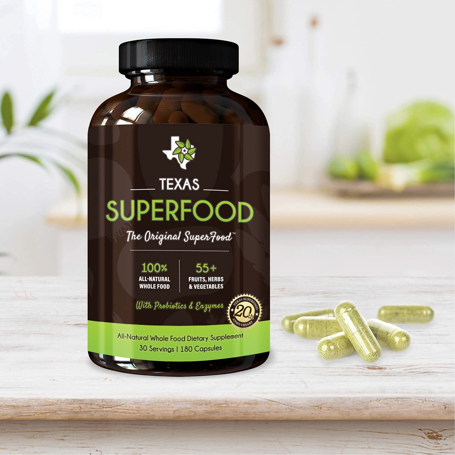 Texas SuperFood smoothie energy-boost illustrates how the blend can be enjoyed in a refreshing drink