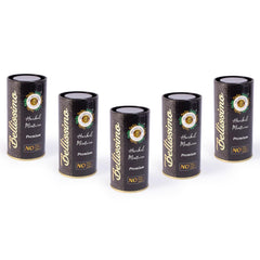 Bellissimo herbal smoke mix bottle shows nicotine-free, plant-based blend for a tobacco-free option.