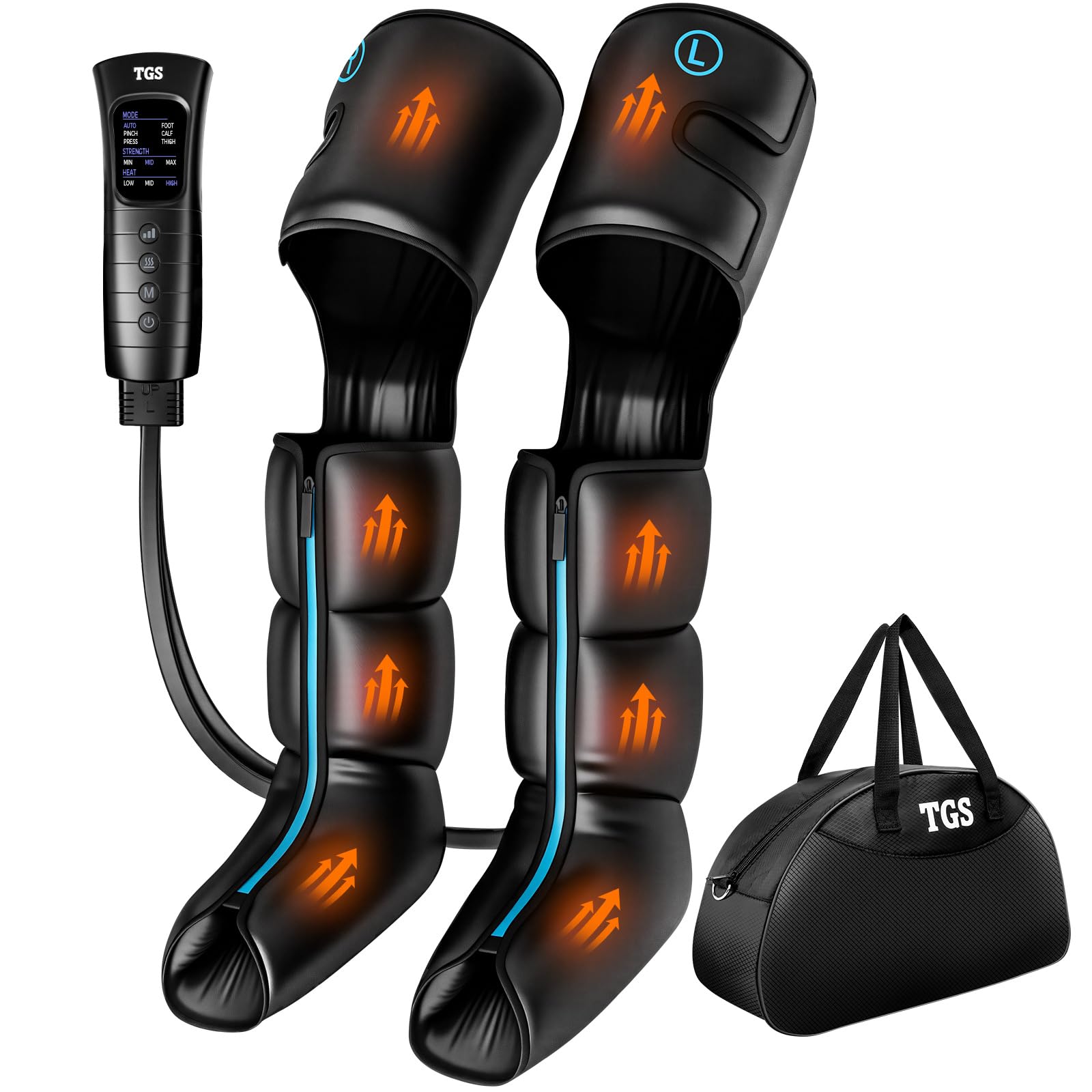 TGS leg massager full assembly front view for home relief and recovery.