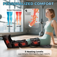 TGS leg massager adjustable zip-closure fit for secure compression.