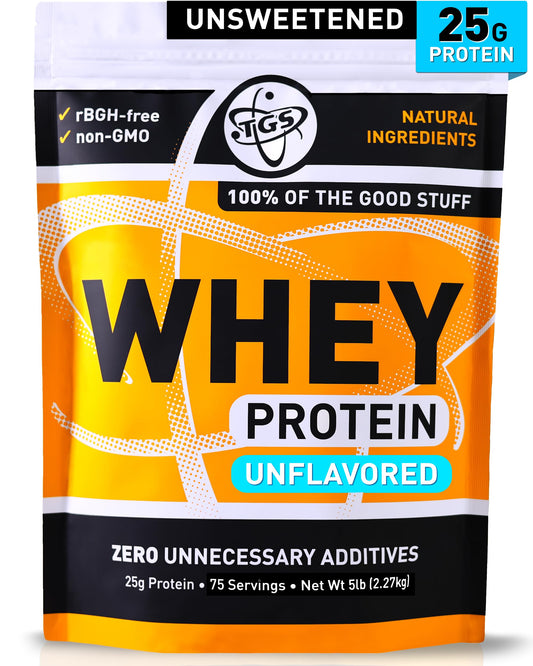 TGS Nutrition 100 Whey protein scoop ready for post-workout use.