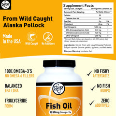 TGS Nutrition Omega3 capsules close-up showing tasteless softgels for easy swallowing.