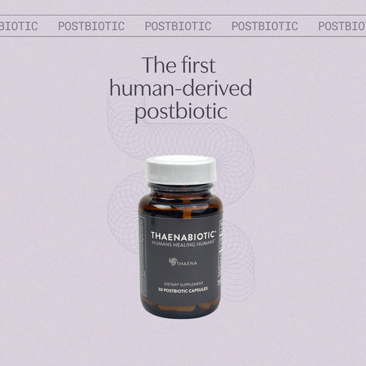 Thaena ThaenaBiotic bottle side shot shows easy-to-dose packaging for daily use