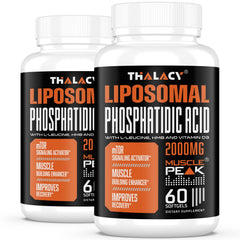 Thalacy 2000mg PA liposomal bottle highlighting high-potency muscle support and advanced delivery.