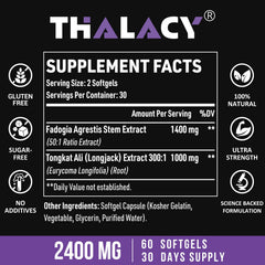 Close-up of Thalacy 50:1 fadogia stem extract, highlighting potency for workouts