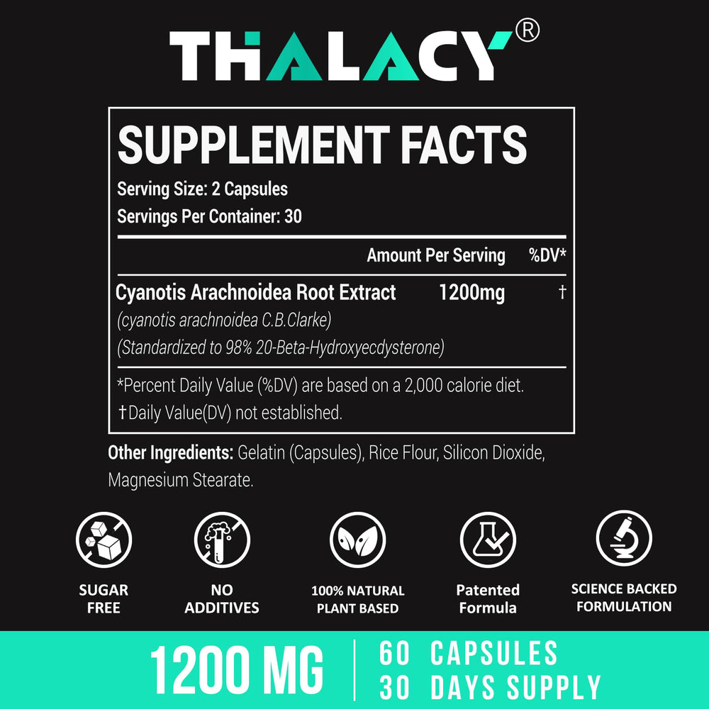 Thalacy bottle with serving scoop and 120 capsules