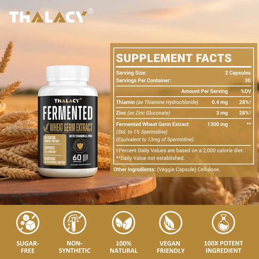 Thalacy spermidine capsules close-up, convenient daily intake.