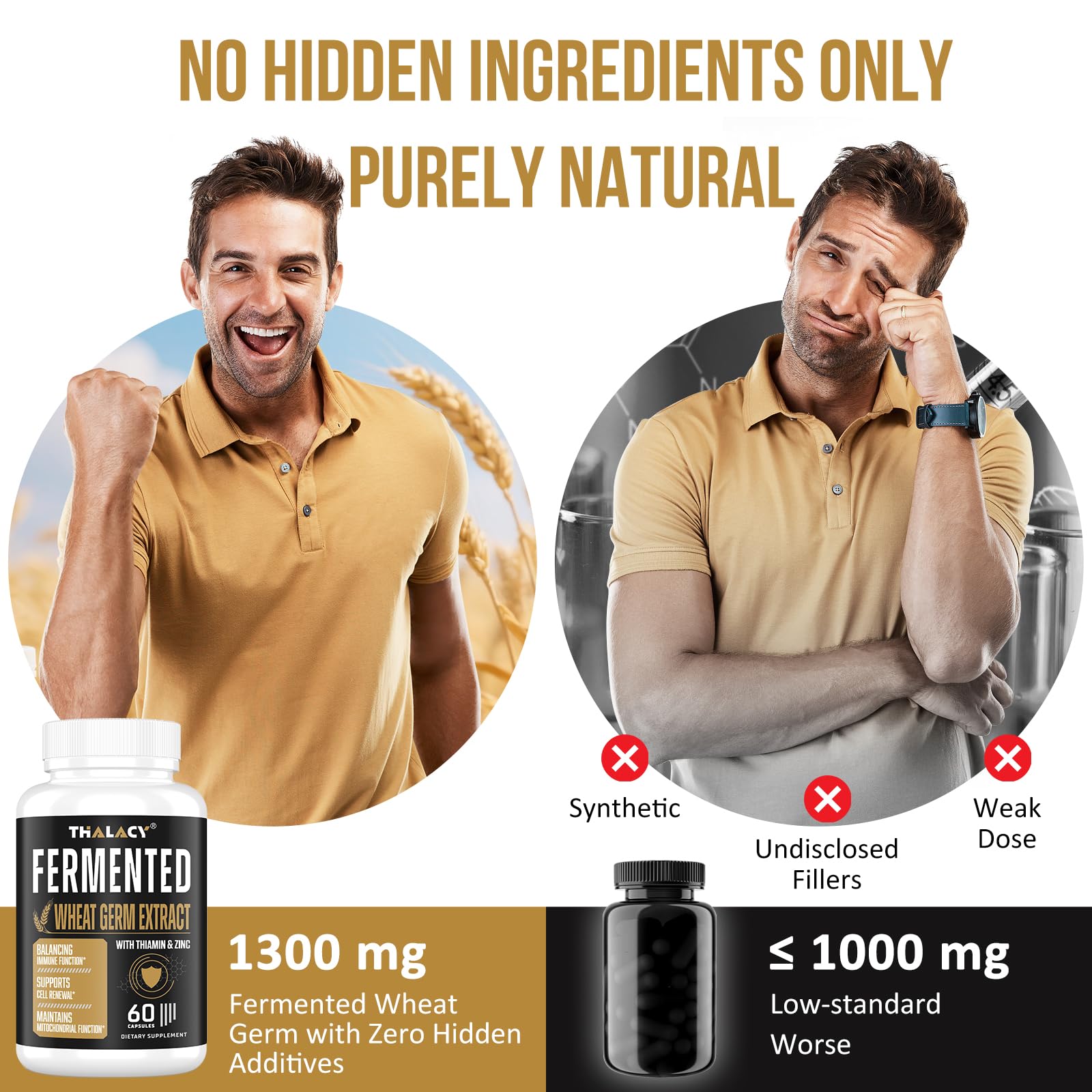 Thalacy zinc and B1 ingredients on the label, balanced nutrition.