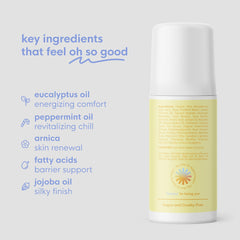 Thanks! Naturals Muscle Freeze delivers a cooling sensation on the skin.