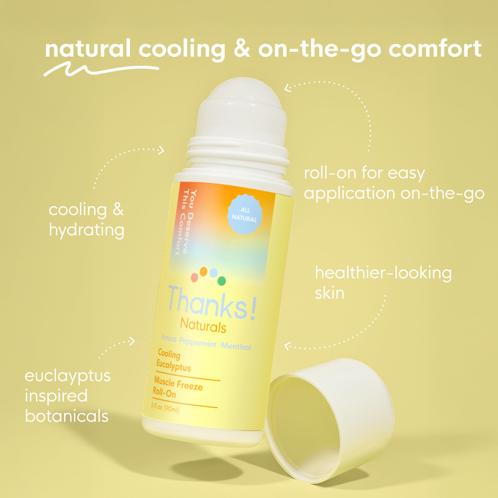 Thanks! Naturals Muscle Freeze Roll-On roll-on applicator enables precise targeting.