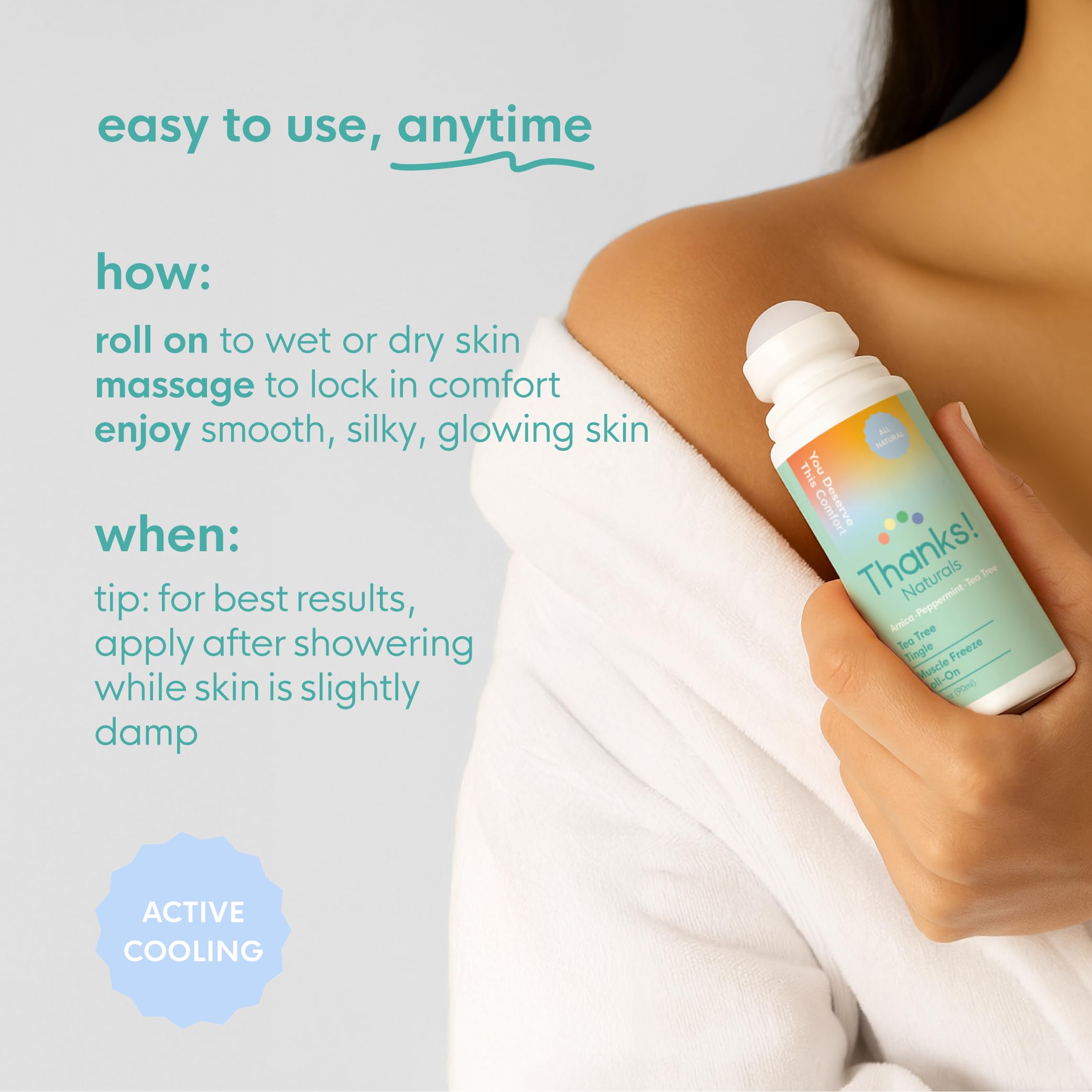 Thanks! Naturals post-workout refresh supports quick, mess-free relief anywhere