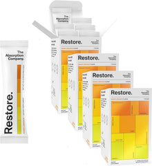 The Absorption Company electrolyte packets box label for on-the-go hydration