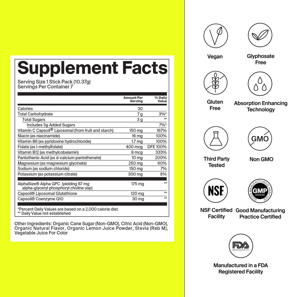 The Absorption Company electrolyte packets pouring into water for quick hydration