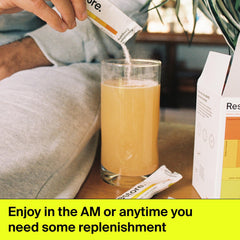 Close up on ingredient list highlighting electrolytes and B vitamins